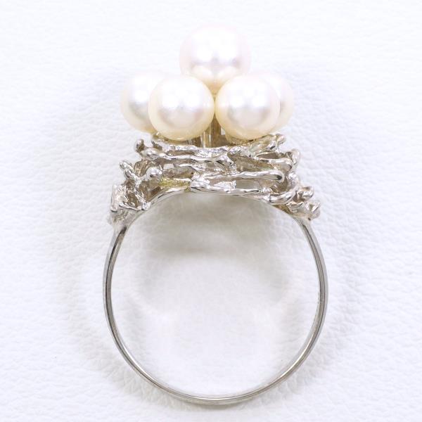 K14 White Gold Pearl Ring Size 14 in Pristine Condition