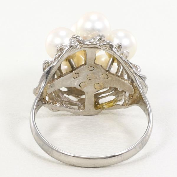 K14 White Gold Pearl Ring Size 14 in Pristine Condition