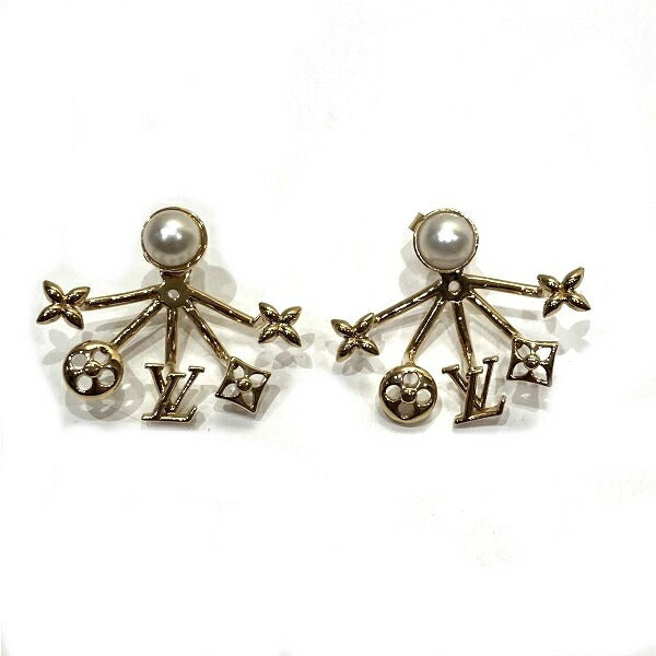 Louis Vuitton Monogram Flower Pearl Earrings M00601