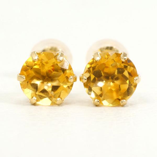 K18 Yellow Gold Citrine Earrings in Excellent Condition