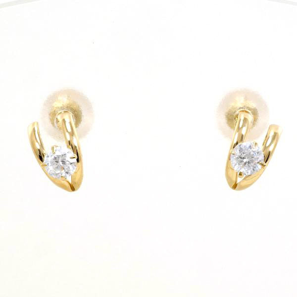 K18 Yellow Gold Zirconia Earrings in Excellent Condition