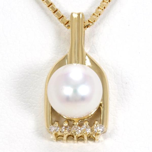 K18 Yellow Gold Pearl Necklace in Pristine Condition