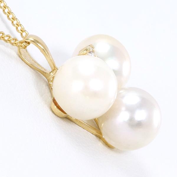 K18 Yellow Gold Pearl Necklace in Pristine Condition