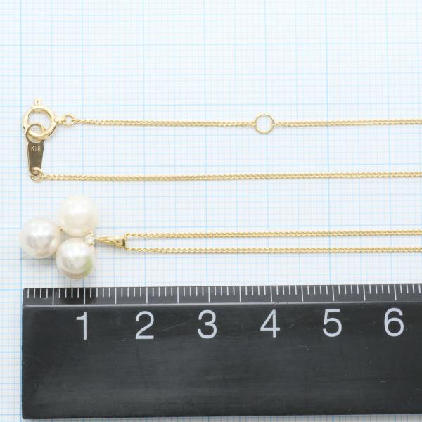 K18 Yellow Gold Pearl Necklace in Pristine Condition