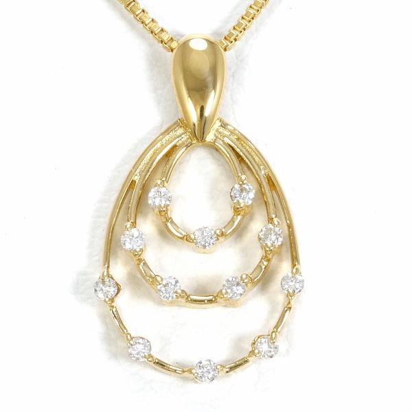 K18 Yellow Gold Diamond Necklace in Excellent Condition