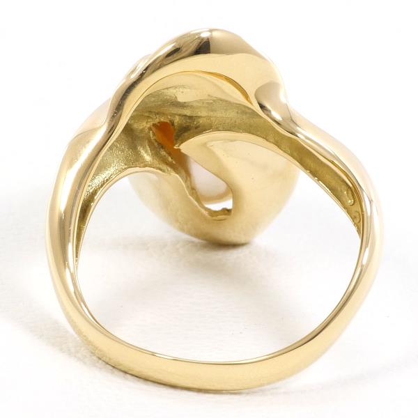 K18 Yellow Gold Pearl Ring with Diamond