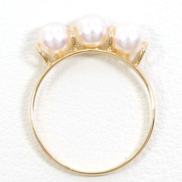 K18 Yellow Gold Pearl Ring 7.5 in Pristine Condition