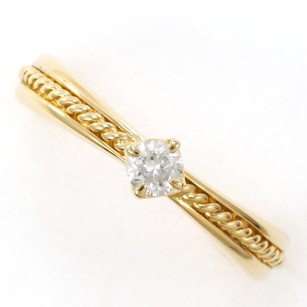 K18 Yellow Gold Diamond Ring 11 in Excellent Condition