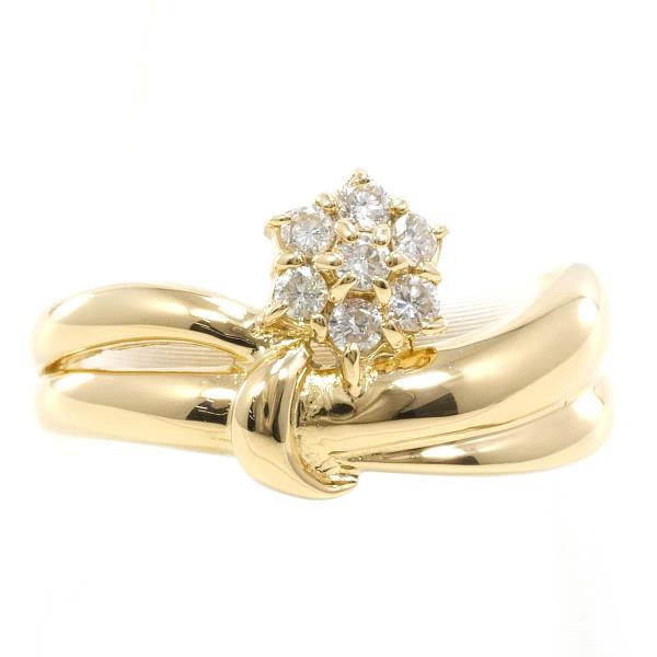 K18 Yellow Gold Diamond Ring 10 in Excellent Condition