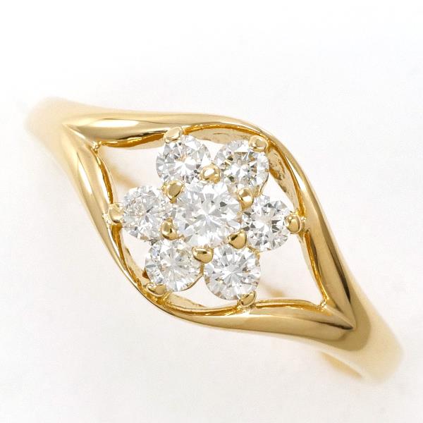 K18 Yellow Gold Diamond Ring 10.5 in Excellent Condition