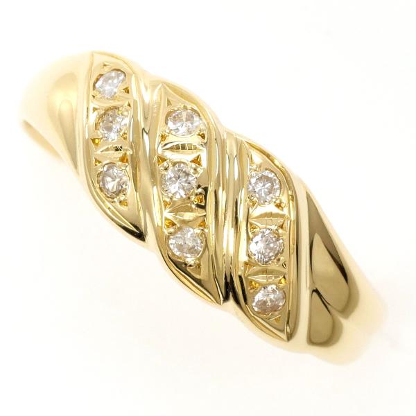 K18 Yellow Gold Diamond Ring 15 in Excellent Condition