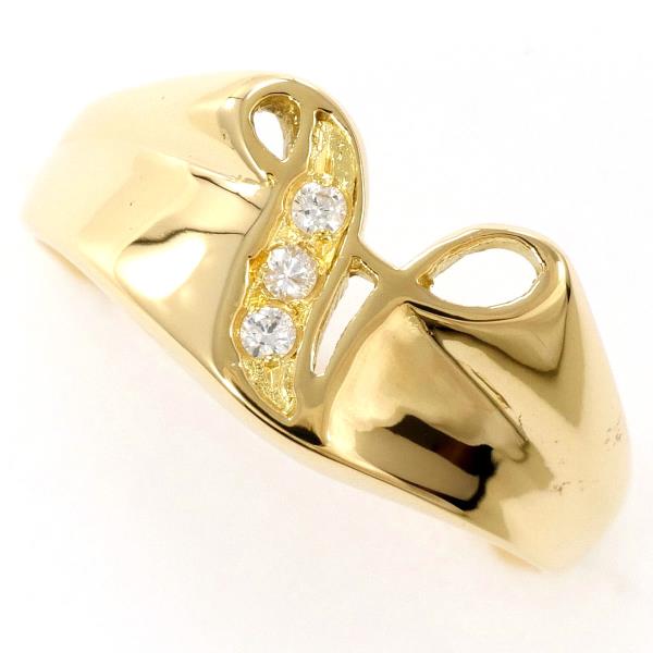 K18 Yellow Gold Diamond Ring 9.5 in Excellent Condition