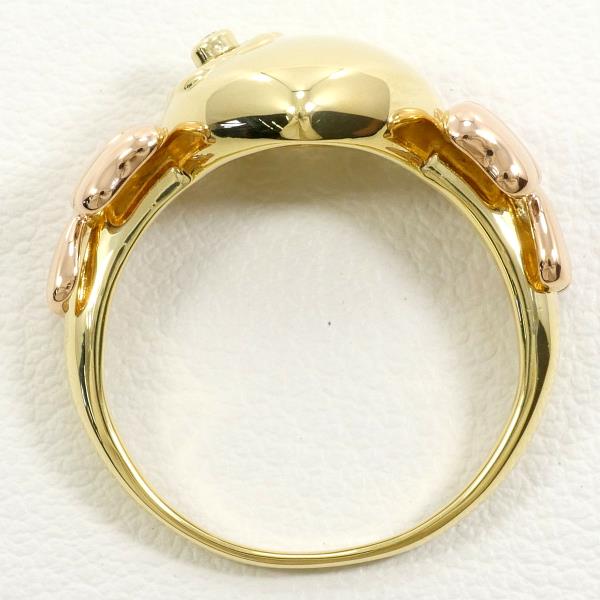 K18 Yellow Pink Gold Diamond Ring in Pristine Condition