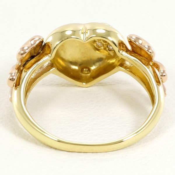 K18 Yellow Pink Gold Diamond Ring in Pristine Condition