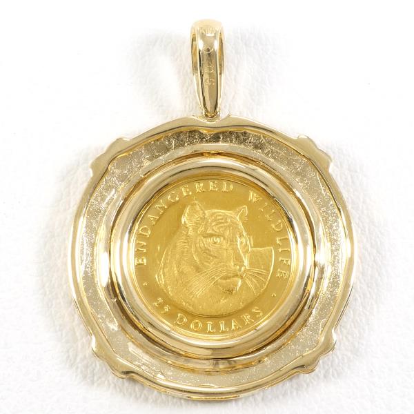 Cook Islands Gold Coin Pendant K24 K18 Diamond