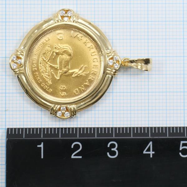 Krugerrand 1/4oz Gold Coin Pendant K22 K18 Diamond