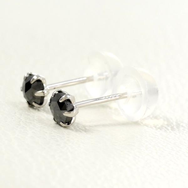 PT900 Platinum Black Diamond Earrings in Excellent Condition