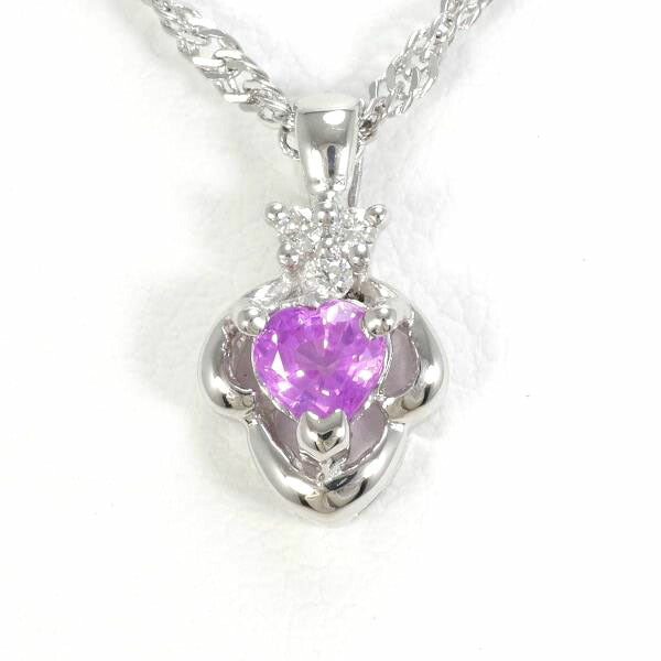 PT900 Platinum Pink Sapphire Necklace in Pristine Condition