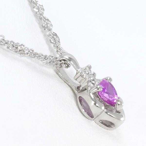 PT900 Platinum Pink Sapphire Necklace in Pristine Condition