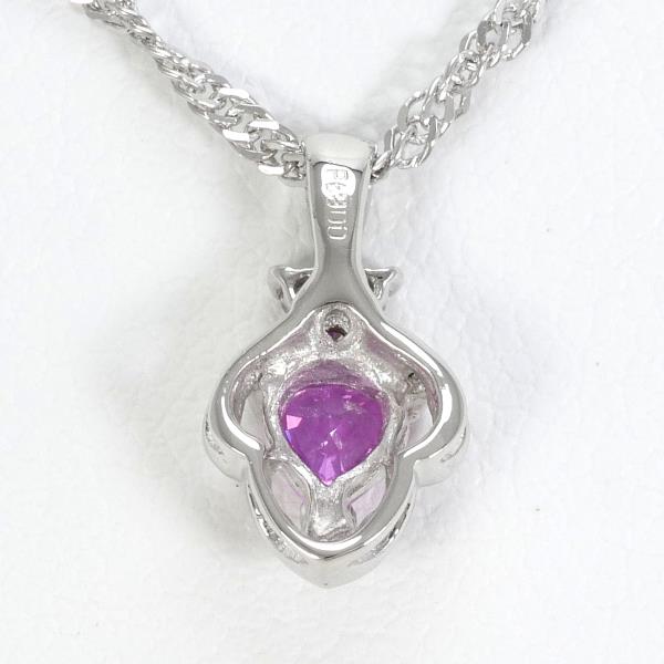 PT900 Platinum Pink Sapphire Necklace in Pristine Condition