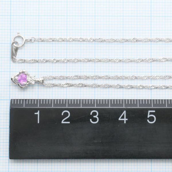 PT900 Platinum Pink Sapphire Necklace in Pristine Condition