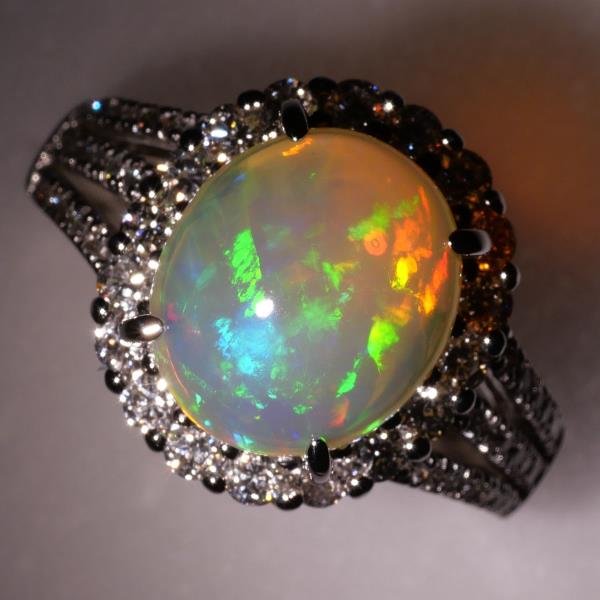 PT900 Platinum Opal Ring 10.5