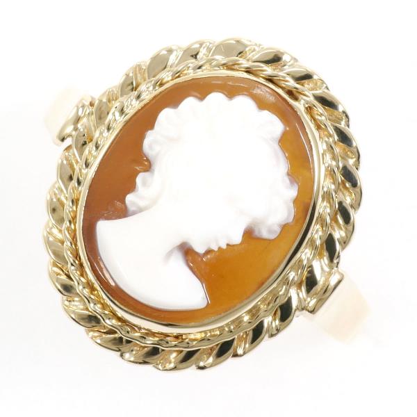 K14 Yellow Gold Ring Shell Cameo in Excellent Condition