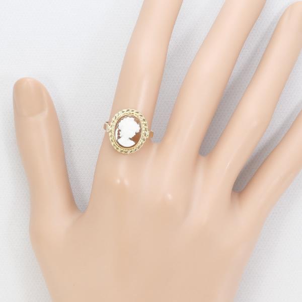 K14 Yellow Gold Ring Shell Cameo in Excellent Condition