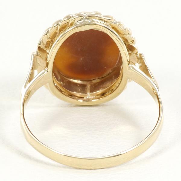 K14 Yellow Gold Ring Shell Cameo in Excellent Condition