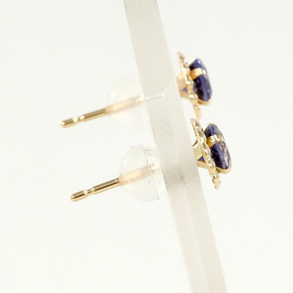 K10 Yellow Gold Iolite Earrings in Pristine Condition