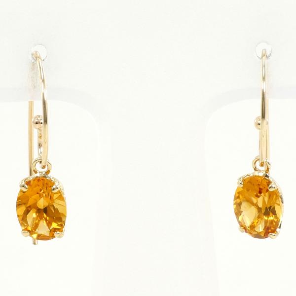 K10 Yellow Gold Citrine Earrings in Excellent Condition