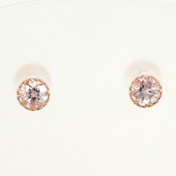 K10 Pink Gold Morganite Earrings in Excellent Condition