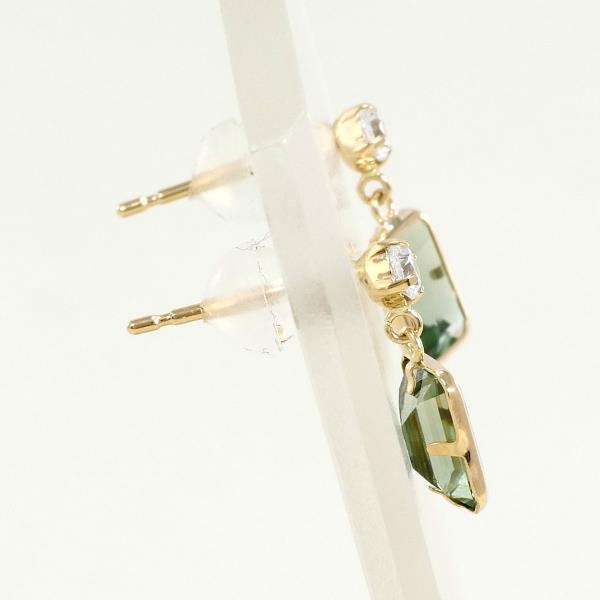 K10 Yellow Gold Tourmaline Earrings in Excellent Condition