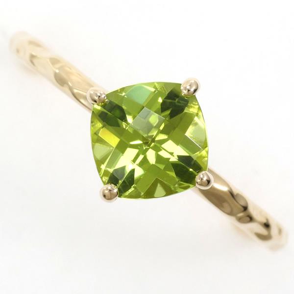 K10 Yellow Gold Peridot Ring 10.5 in Excellent Condition