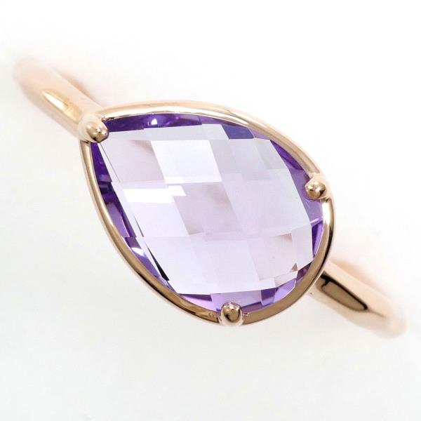 K10 Pink Gold Amethyst Ring in Excellent Condition