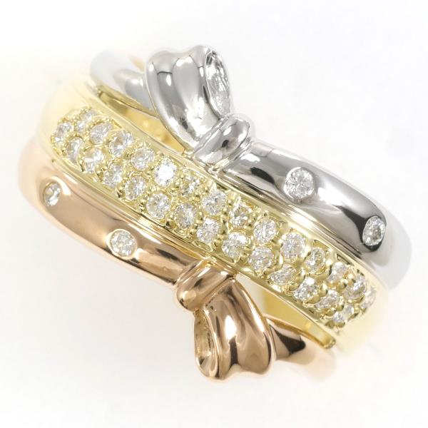 PT900 Platinum K18 Yellow Pink Gold Diamond Ring