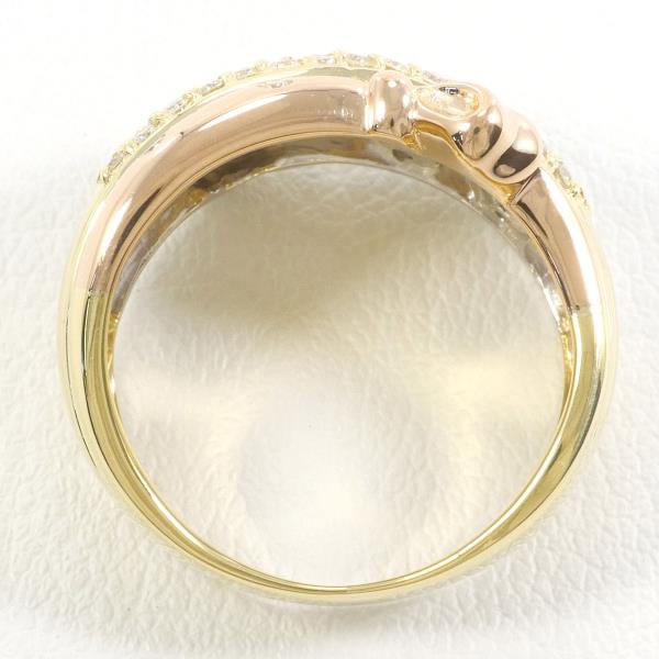 PT900 Platinum K18 Yellow Pink Gold Diamond Ring