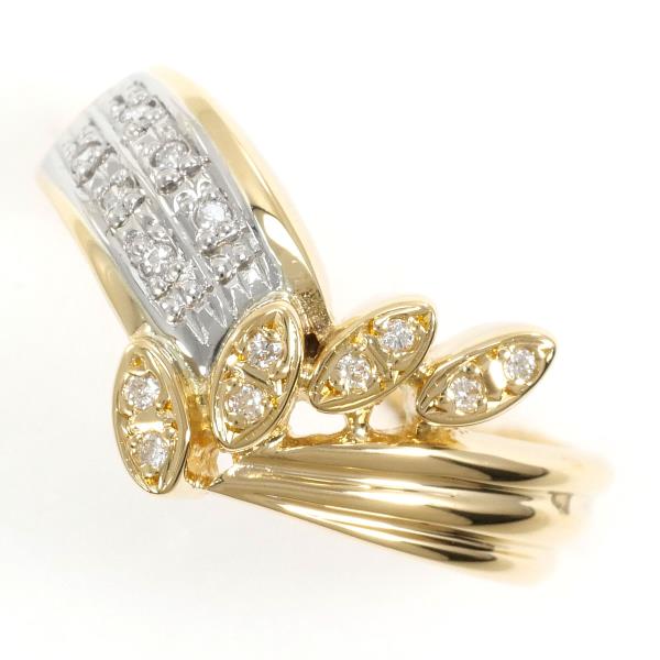 PT900 Platinum K18 Yellow Gold Diamond Ring