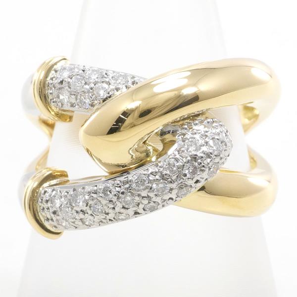 PT900 Platinum K18 Yellow Gold Diamond Ring