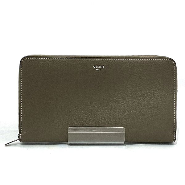 Celine Leather Grey Long Wallet