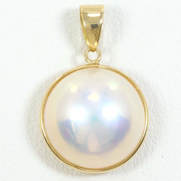 Tasaki K18 Yellow Gold Mabe Pearl Pendant in Excellent Condition