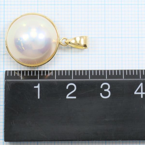 Tasaki K18 Yellow Gold Mabe Pearl Pendant in Excellent Condition