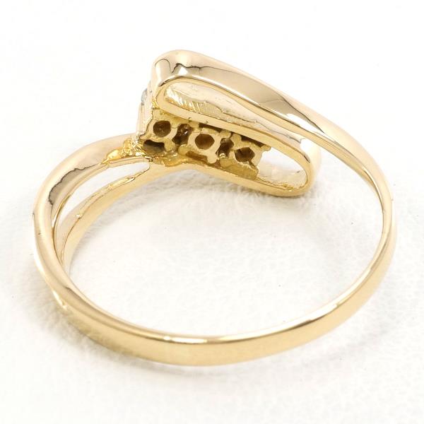 K18YG Yellow Gold Diamond Ring Size 8 in Excellent Condition