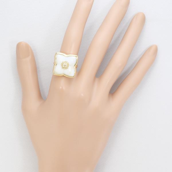 K18 Yellow Gold Ring with Shell and Diamond 0.04