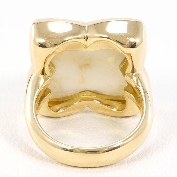 K18 Yellow Gold Ring with Shell and Diamond 0.04