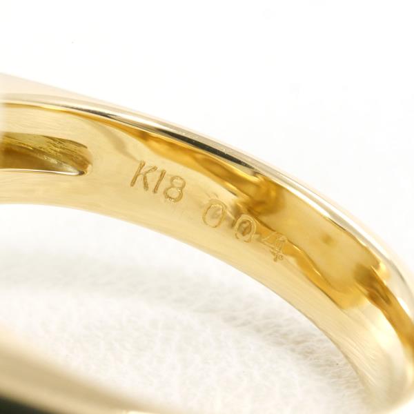 K18 Yellow Gold Ring with Shell and Diamond 0.04