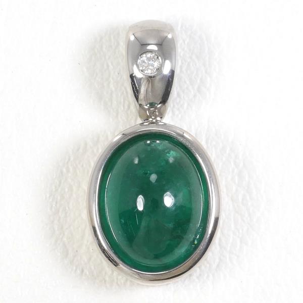 K14 White Gold Emerald Pendant Top