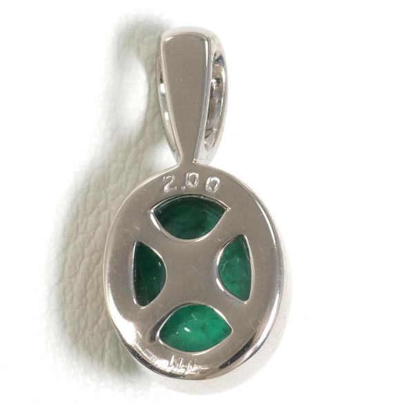 K14 White Gold Emerald Pendant Top