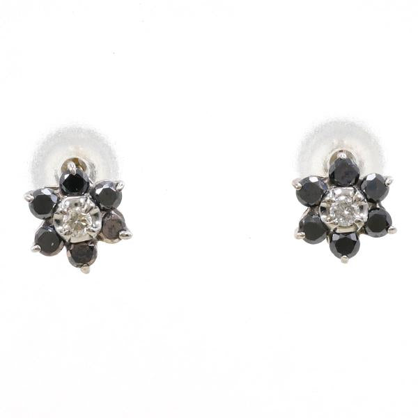 K10 White Gold Black Diamond Earrings