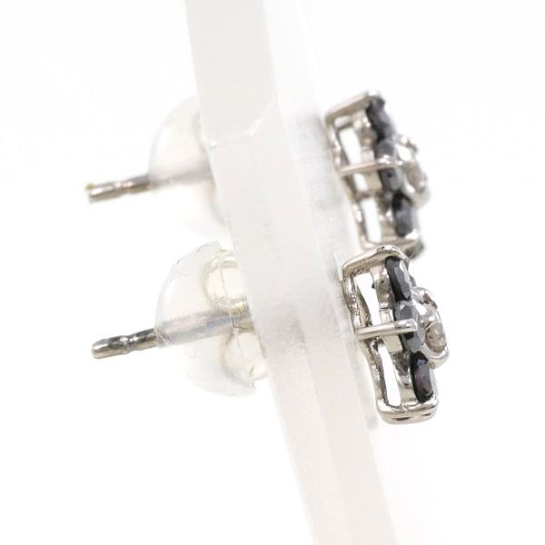 K10 White Gold Black Diamond Earrings